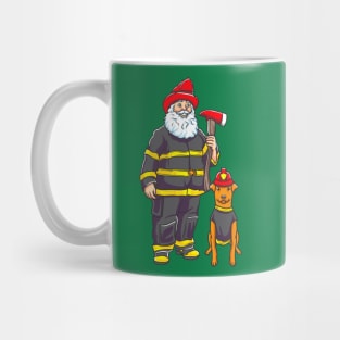 Firefighter Santa Fireman Merry Christmas Mug